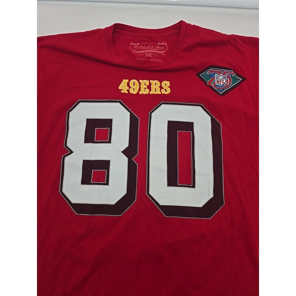 Vtg‎ Jerry Rice San Francisco 75 Anniversary Mitchell & Ness Jersey RED XXL - Picture 8 of 12
